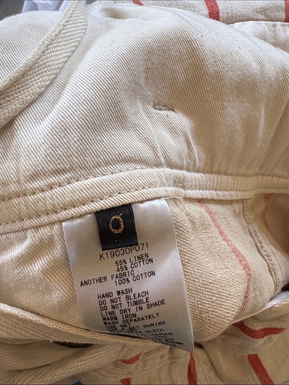 Kapital Cream and Red Striped Linen Jumpsuit - Picture 4 of 4